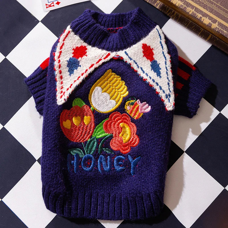 Plaid Dog Sweater and Hat Set - Warm Winter Outfit for Small Pets - photo 5