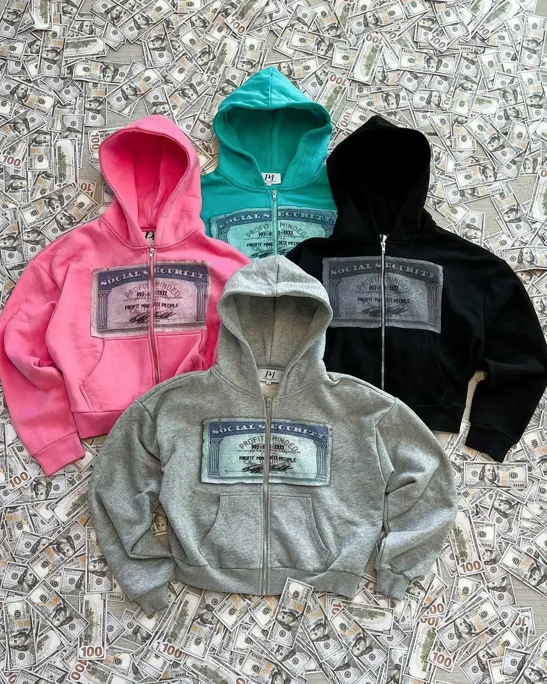 Y2K Printed Zip-Up Hoodie, Unisex Streetwear