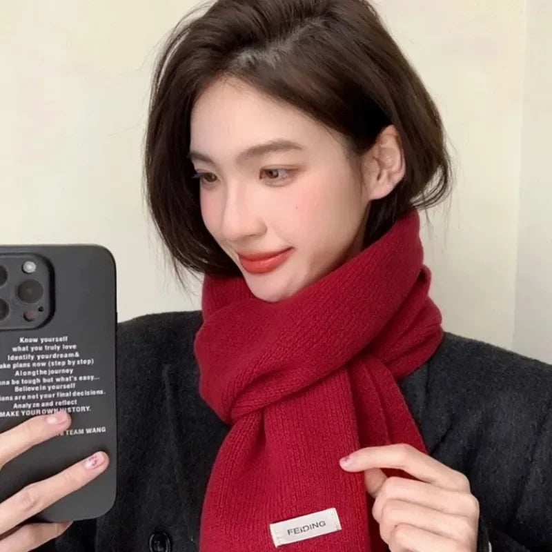Unisex Solid Knit Scarf - Warm Windproof Neck Wrap - photo 3