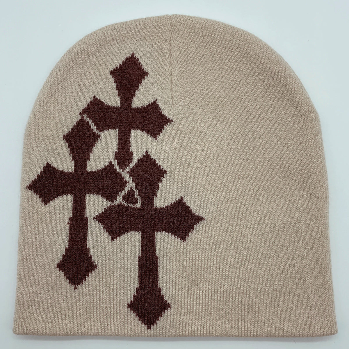 Cross Jacquard Knit Beanie, Hip Hop Hat