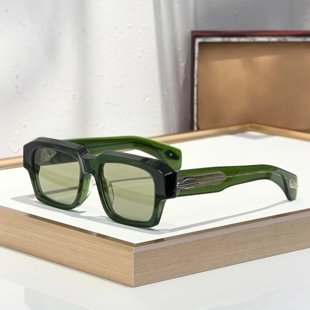 Handmade Acetate Square Sunglasses — Thick Frame, UV400