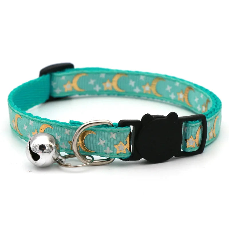 Reflective Breakaway Cat Collar with Bell - Star & Moon – photo 5