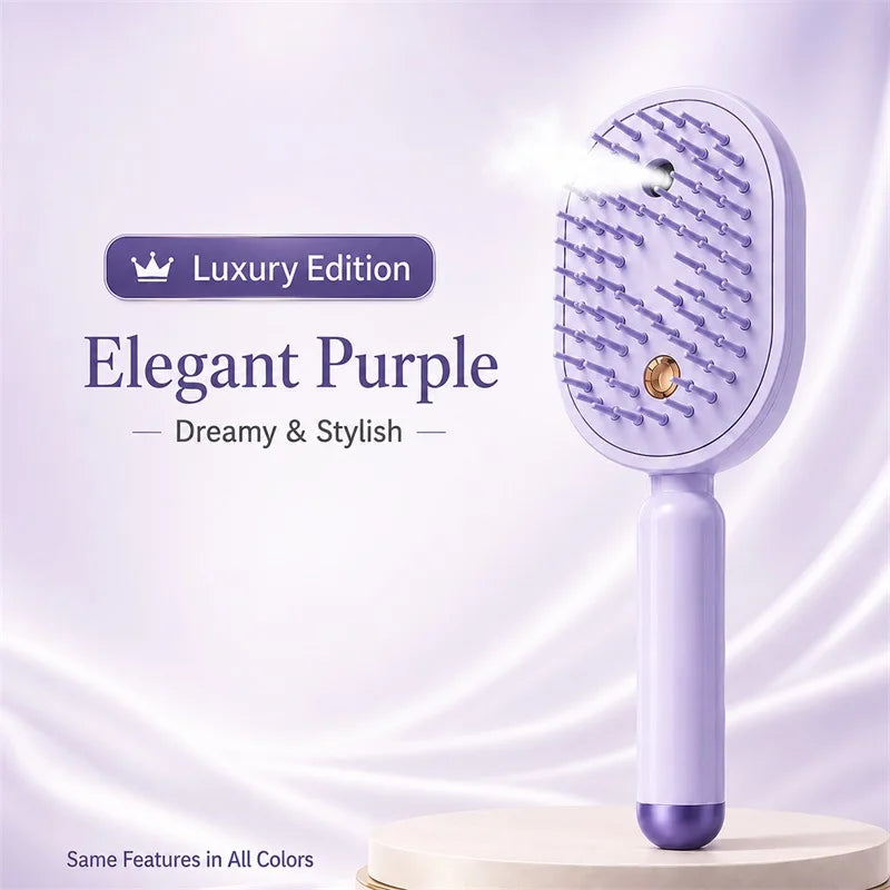 Professional Hair Straightener Brush – No Heat Spray, Red Light Therapy, Scalp Massage, Cordless & Portable, Fast Charge
