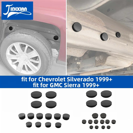 Chassis & Body Hole Dust Plugs, Waterproof — Chevrolet Silverado & GMC Sierra (1999–2026)