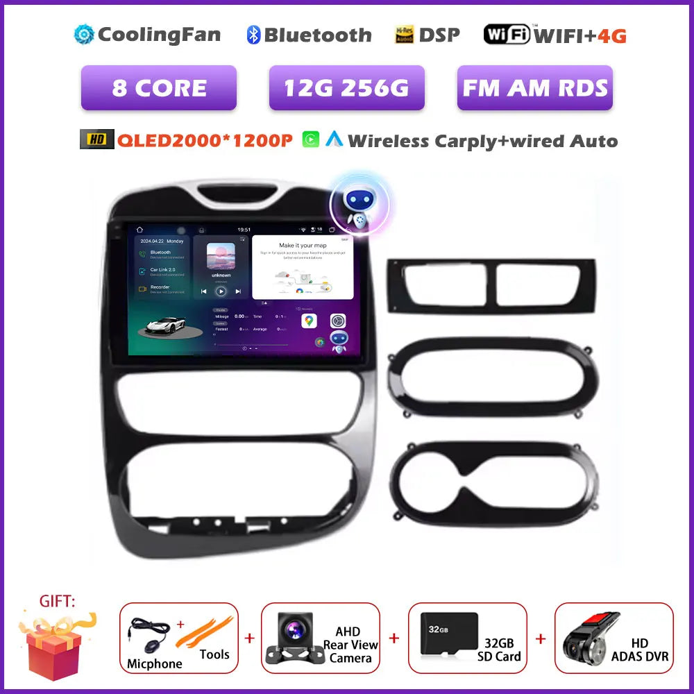 For Renault Clio 4 2012-2016 Carplay Car Radio Multimedia Video Player Android 16 Auto WIFI GPS Navigation DSP stereo BT tools