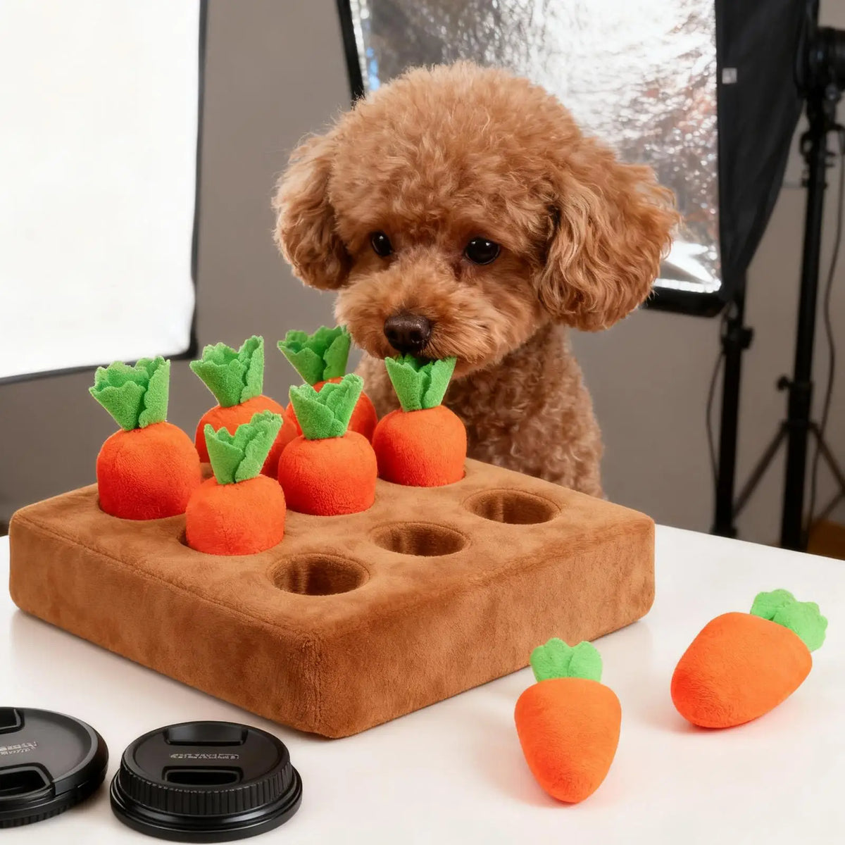 Plush Carrot Sniffing Mat - Slow Feeder for Dogs – photo 3