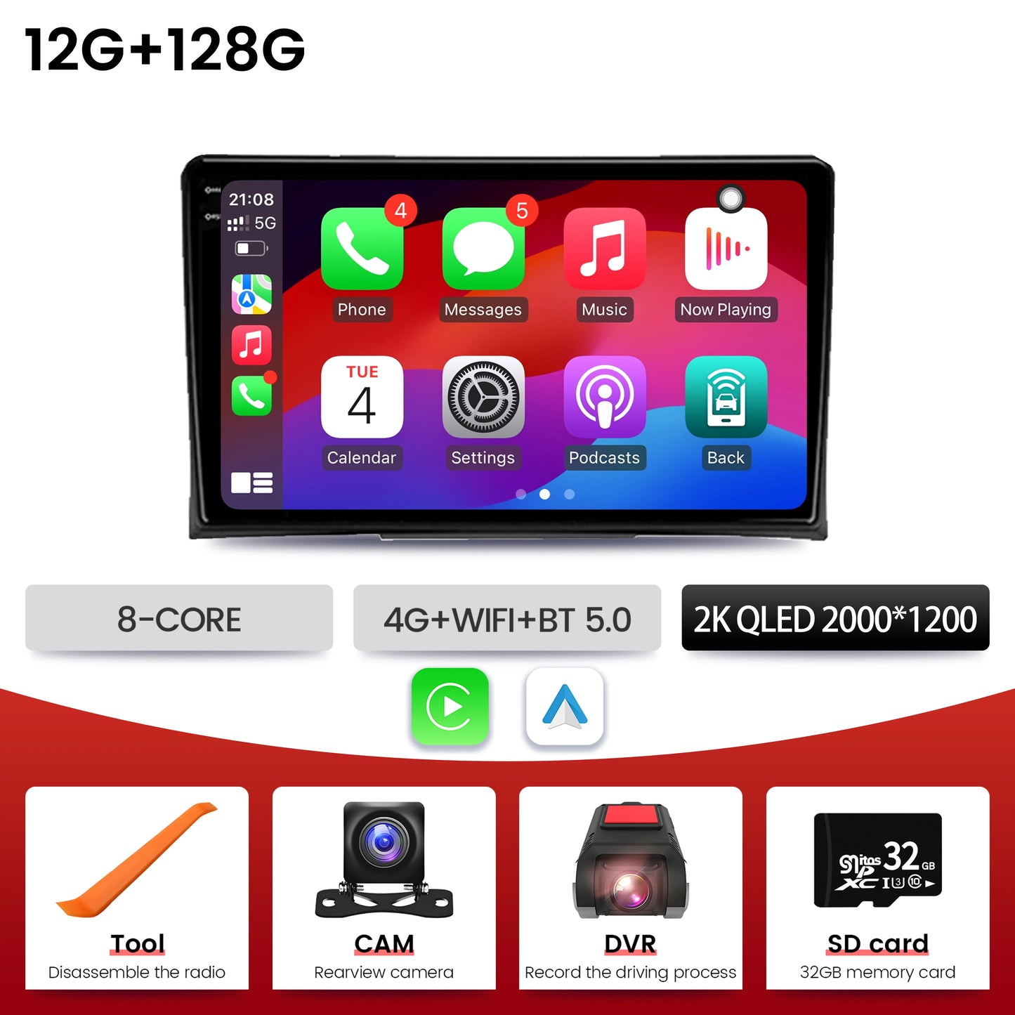 9 inch  For VW Volkswagen Multivan T5 2003-2015 Car Radio BT Carplay Android 16 Multimedia Navigation Head Unit 2K QLED Screen