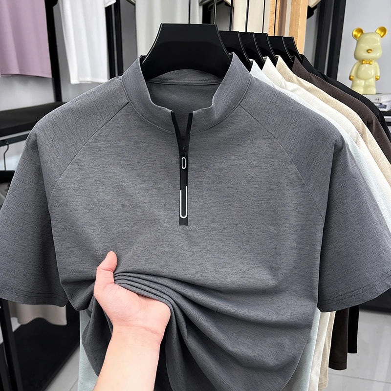 Men's Half-Zip Tee - Soft Breathable Pullover, Sports & Leisure