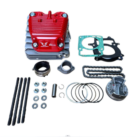 Motorcycle cylinder head assembly 4 valves for CB series engine 172fmm upgrade to 25hp piston diameter 75mm