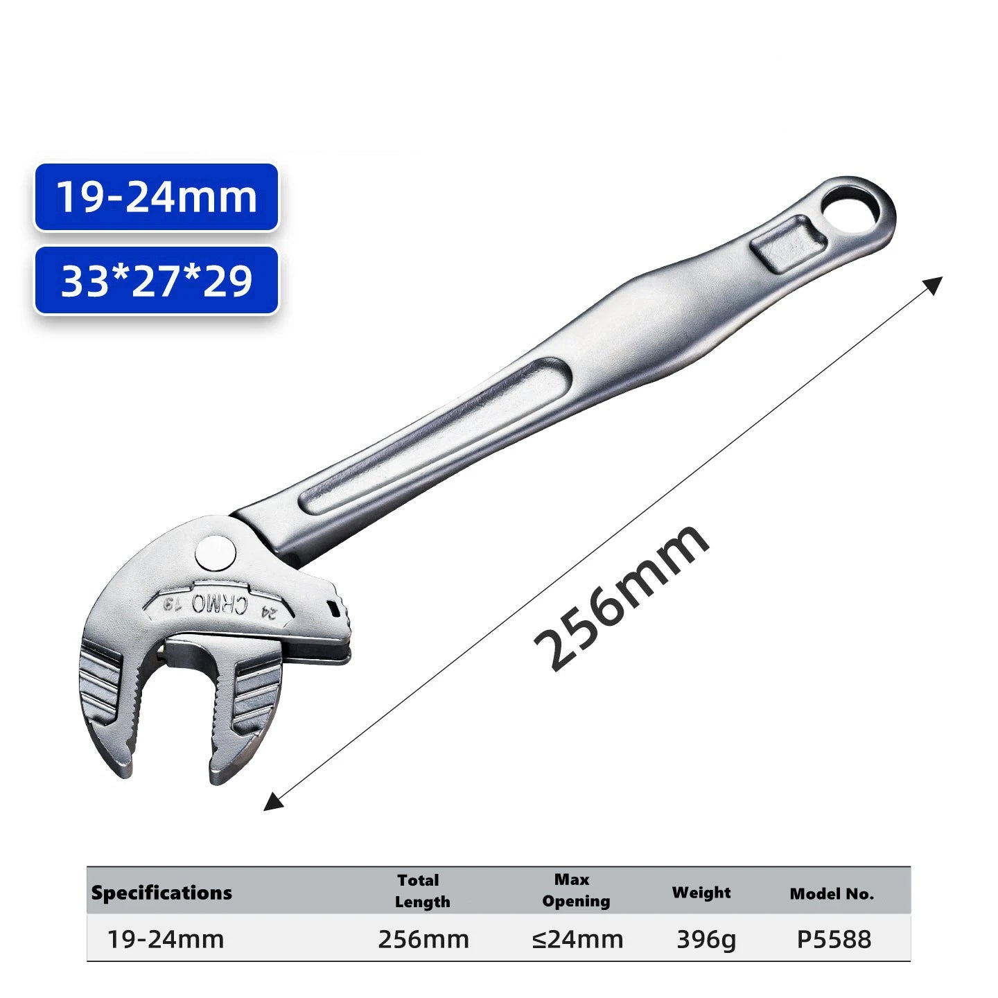 Self-Locking Spring Ratchet Wrench Heavy-Duty Industrial Crab Claw Wrench Adjustable Wide Jaw for Automotive Pipe Manufacturing
