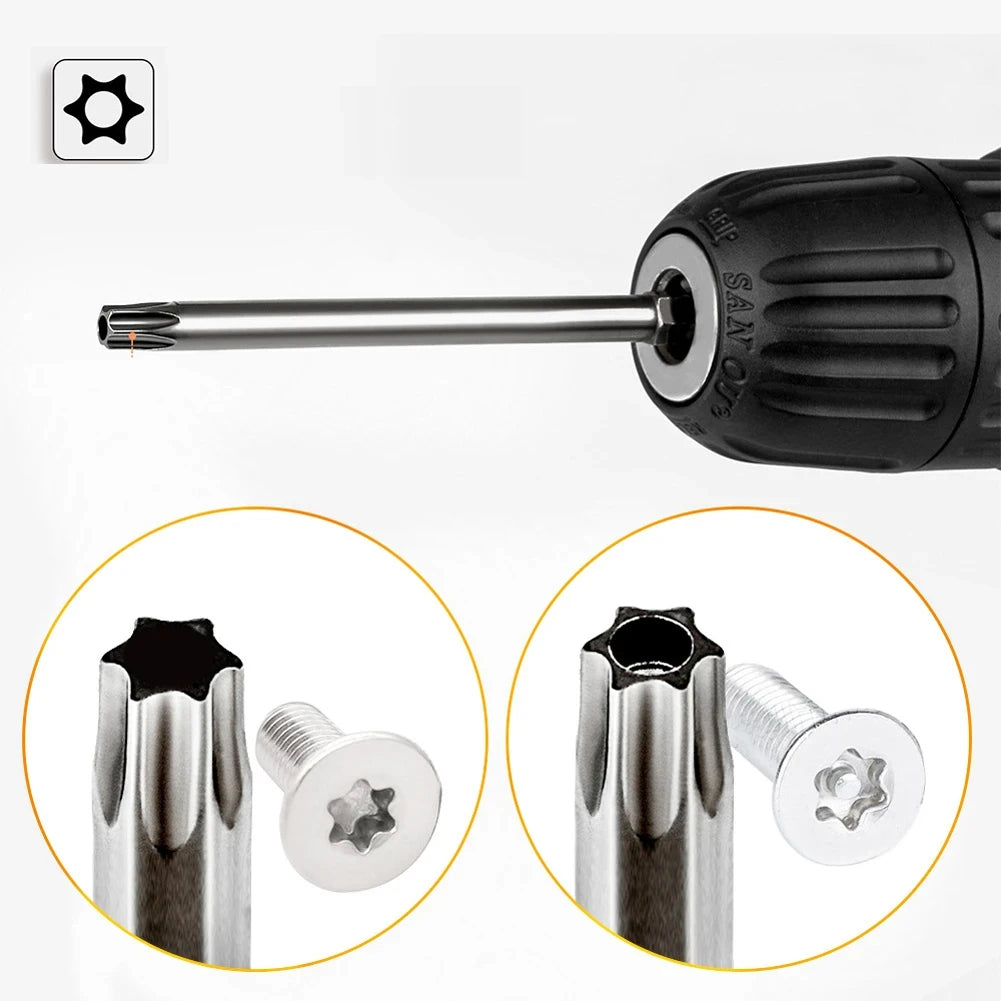 8PCS Torx Screwdriver Bit Set 1/4 Inch Hex Shank Magnetic Star Bits T8-T40 for Drill Wrench 150mm 200mm