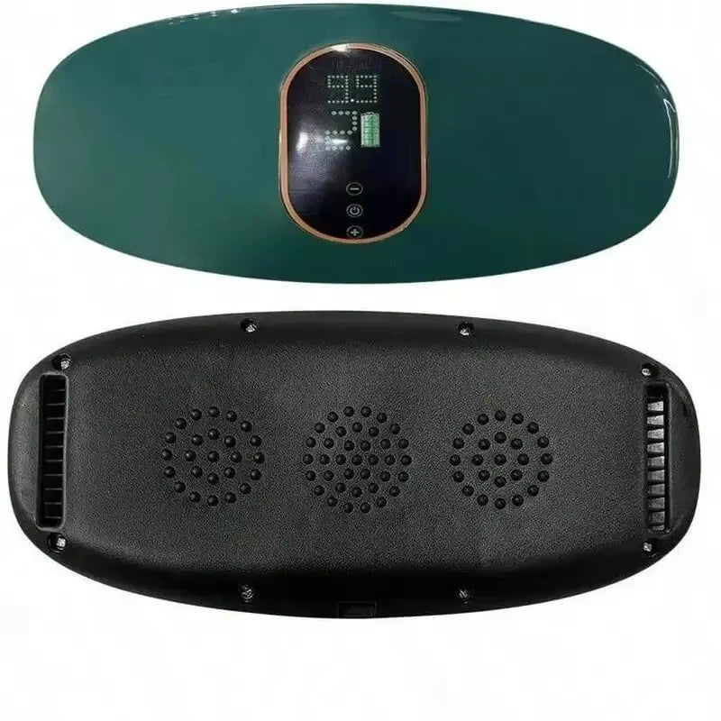 Vibration Abdomen Slimming Machine – EMS Fat Burning Waist & Belly Massage Fitness Device (White/Green)