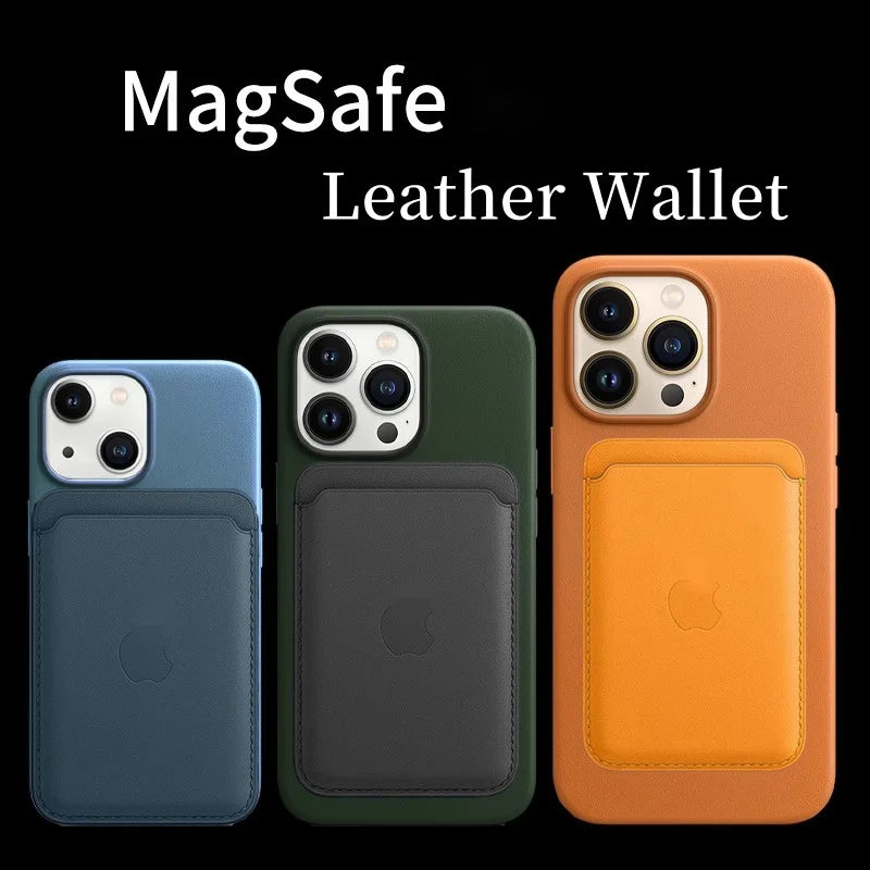 MagSafe Magnetic Wallet Card Holder – Leather Case for iPhone 17, 16, 15, 14, 13, 12 & Samsung