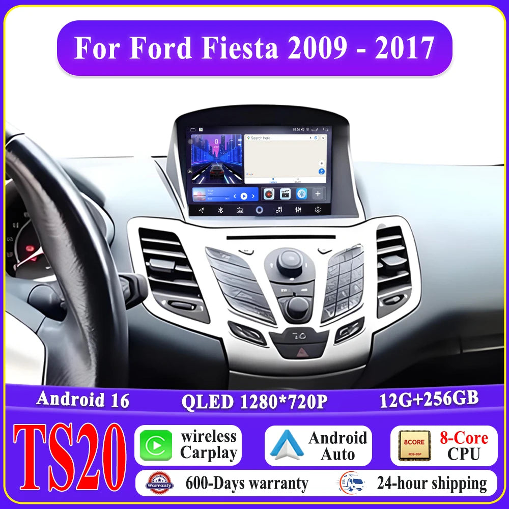 Android For Ford Fiesta 2009 2010 - 2017 Car Radio Multimedia Video Player Navigation GPS Wireless Carplay WIFI Car Systems