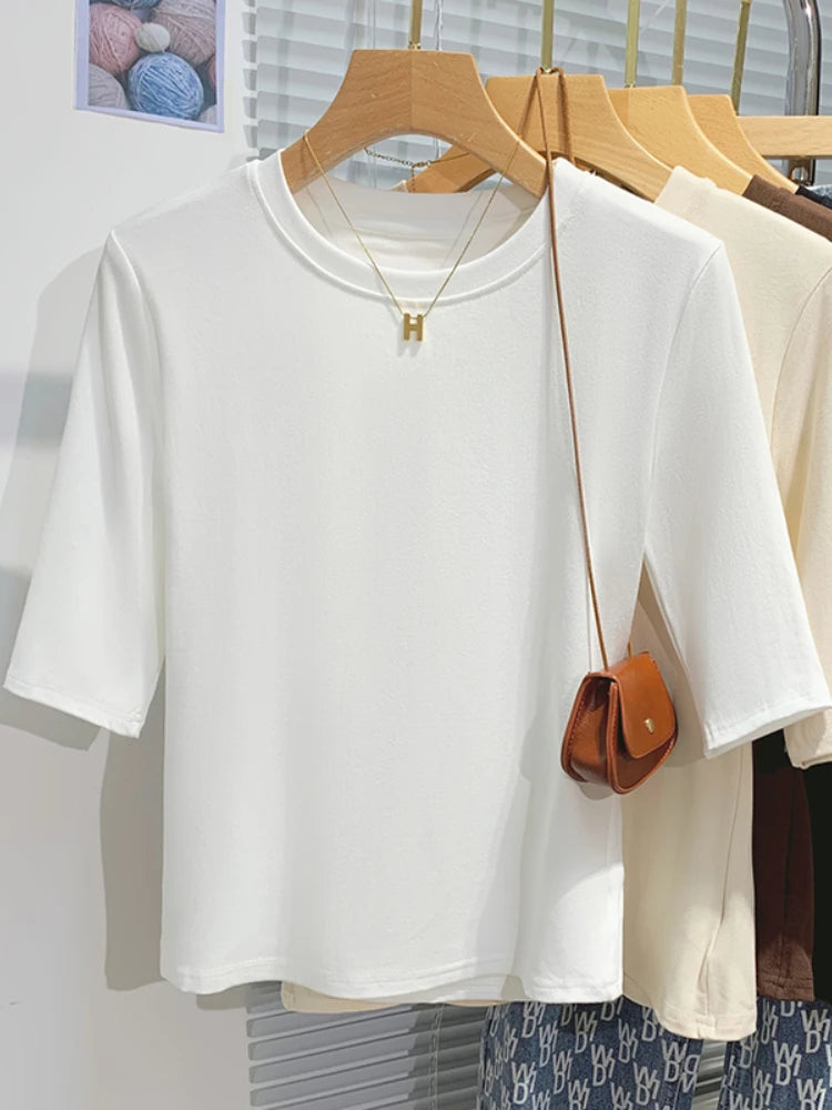 Women's 100% cotton crew neck tee — view 3 of 20
