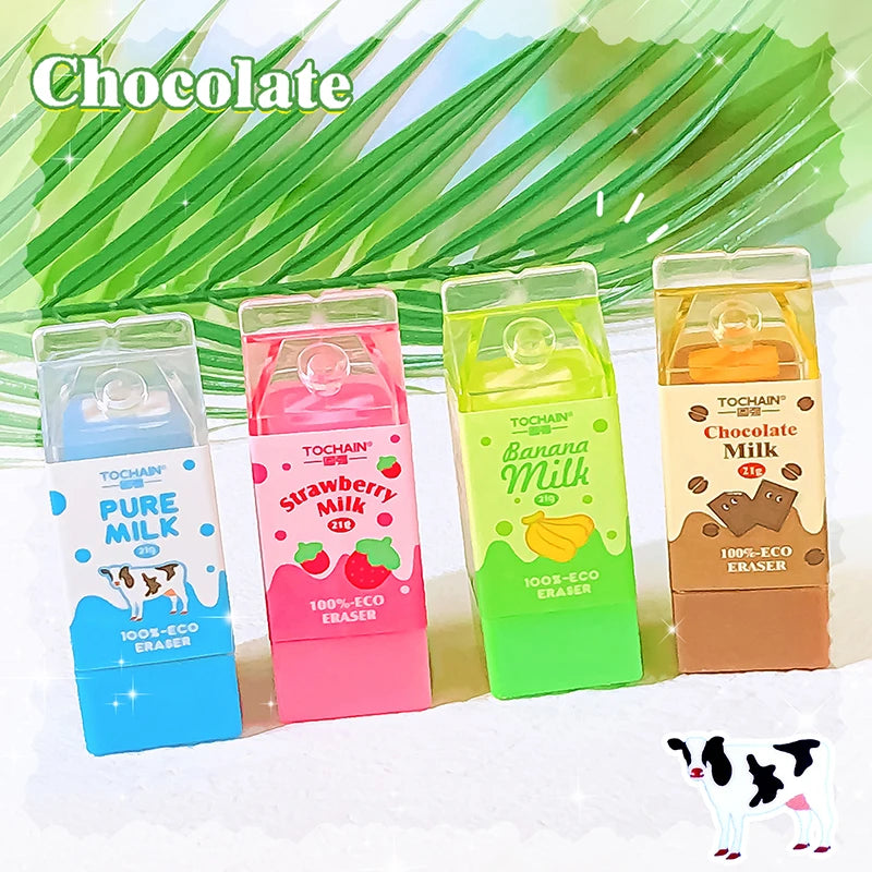 cute Aesthetic stationery back to school supplies stationery Kawaii  Erasers milk rubber teacher supplies school stuff equipment