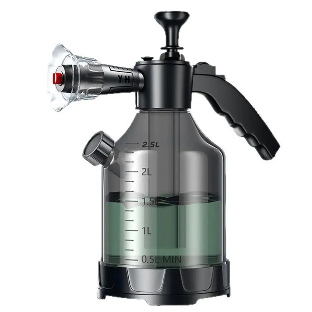3L Hand Pump Foam Sprayer with 3 Types of Nozzle Hand Pneumatic Foam Cannon Snow Foam High-pressure Car Wash Spray Bottle