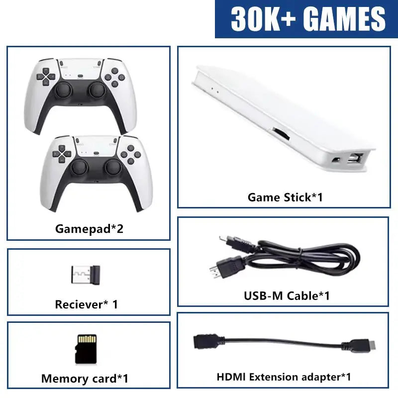 Wireless Gamepads M15 Game Stick Mini TV Handheld Game Console Video Game 256G 20000Plus Retro Game HD Output Two Player for PS1