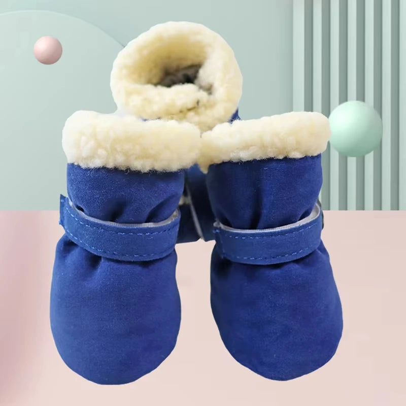Plush Dog Snow Boots 4-Pack - Thick Warm Non-Slip Puppy Shoes - photo 4