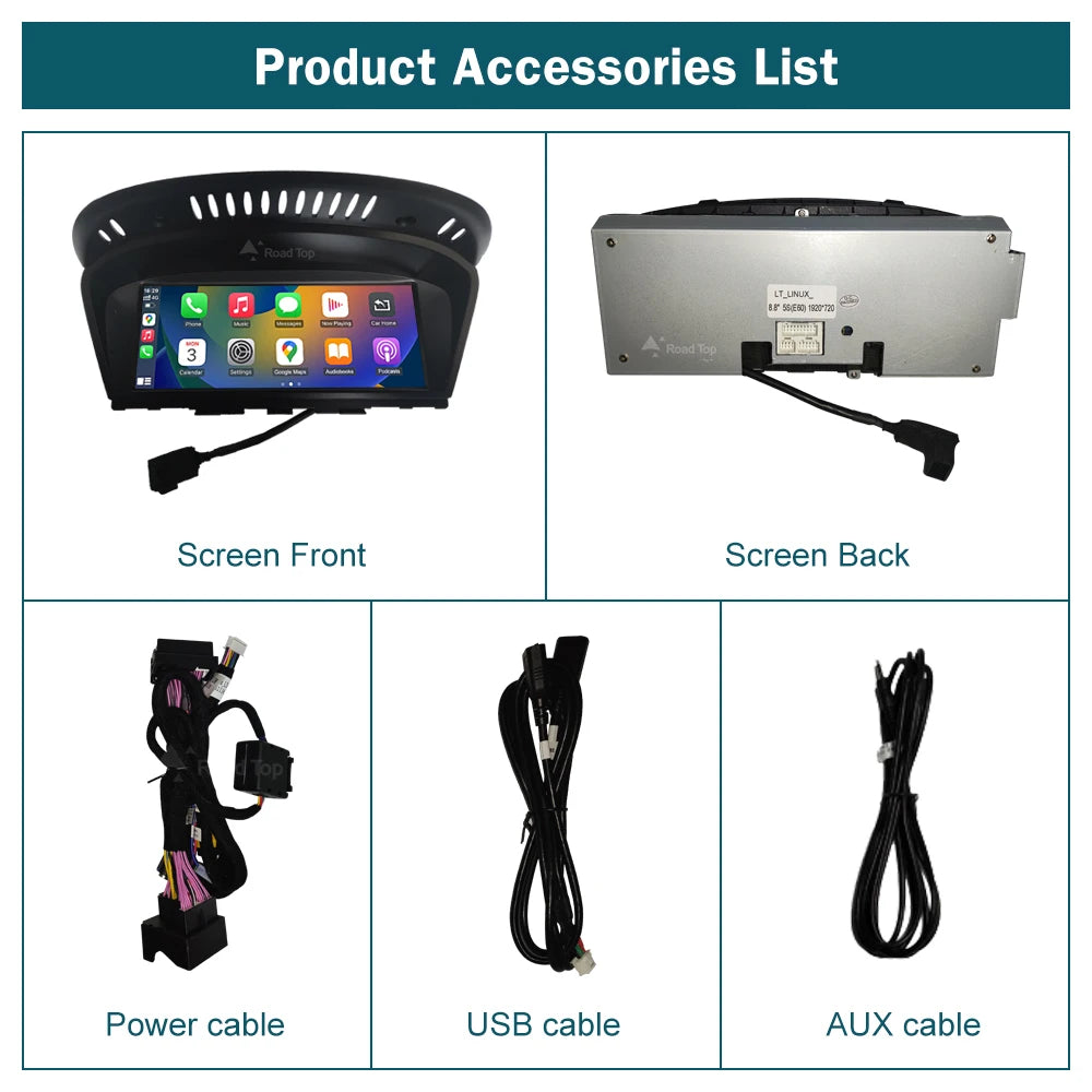 8.8'' Wireless CarPlay Android Auto For BMW Series 3 5 E60 E61 E90 E91 E92 E93 CCC CIC System Multimedia Display Screen