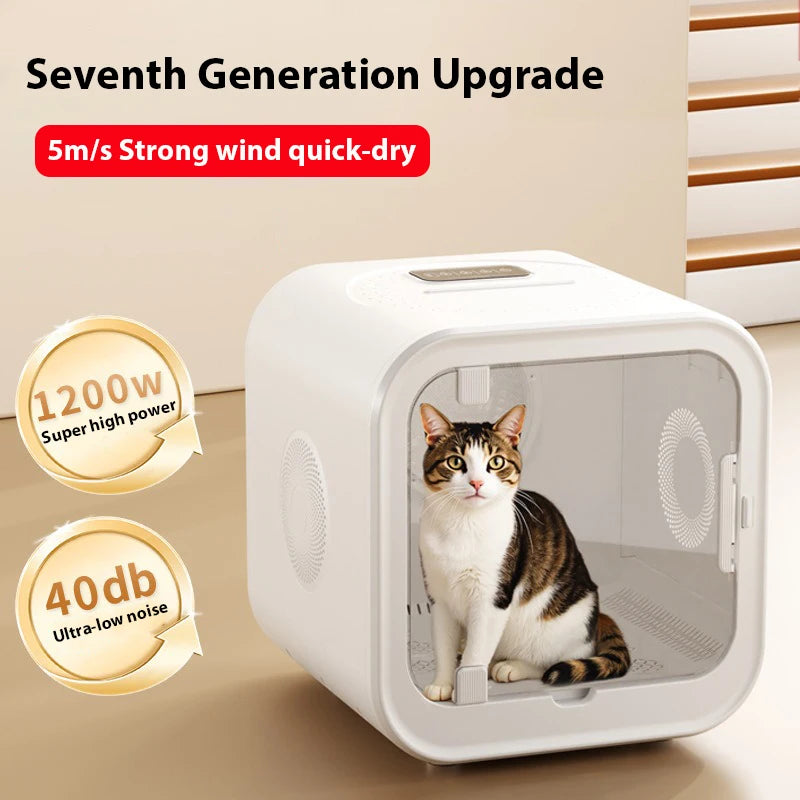Ultra Quiet Pet Dryer Box – Portable Low-Noise Cat & Dog Grooming Hair Dryer Machine | Large Capacity | US/EU/UK/AU Plug