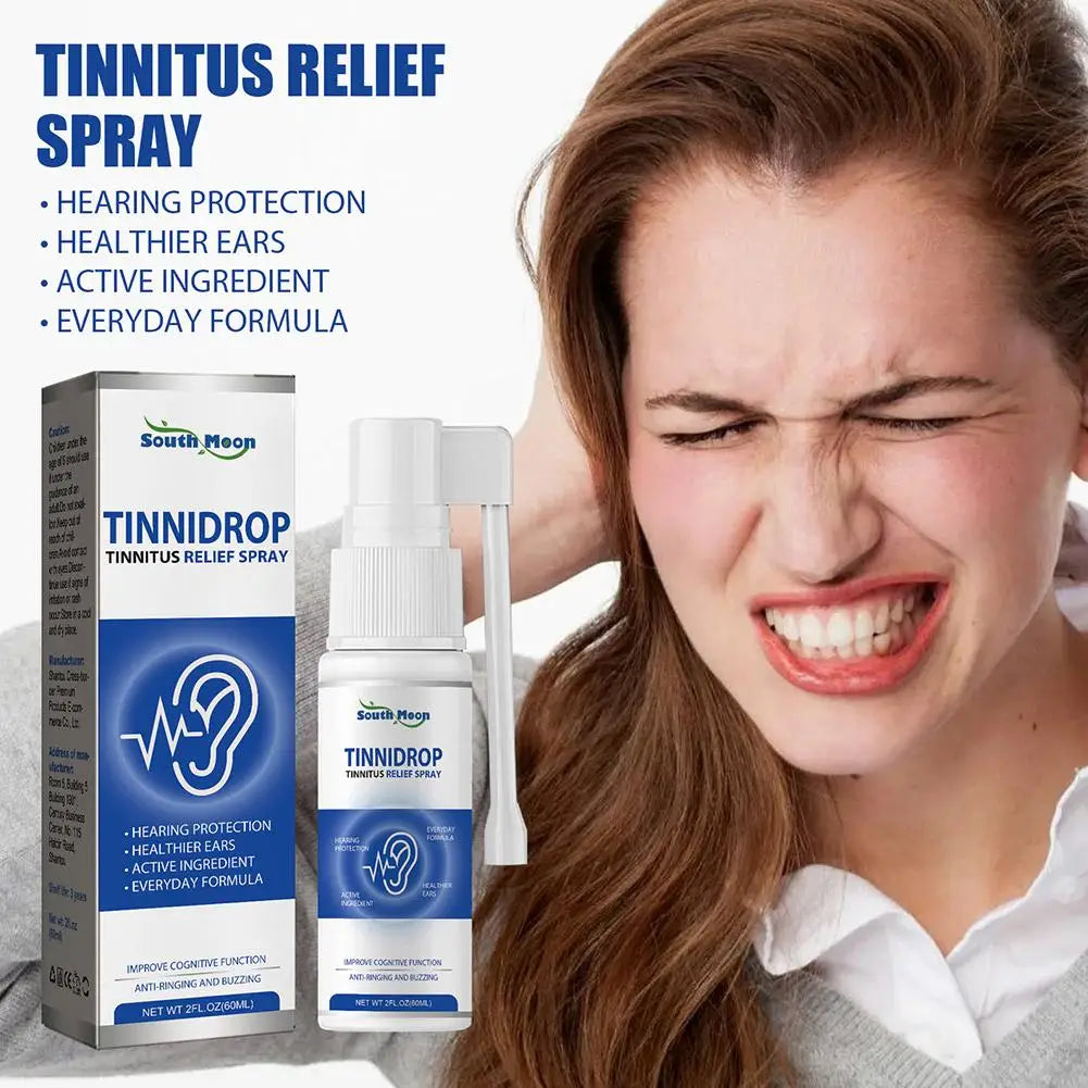 1Pcs TinniDrop Tinnitus Relief Spray Ear Ringing Relieving Drops for Ringing Tinnitus Itching Earache Health Care Earwax 60 V3A0