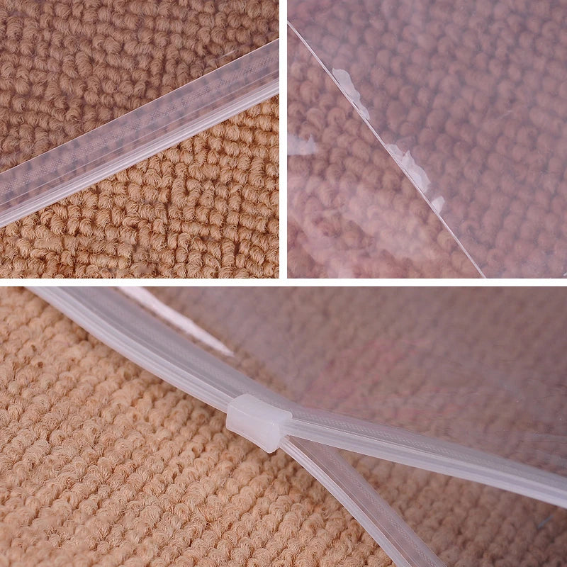 StoBag 5/10PCS Transparent Clothes Zipper Bags – Clear Reusable Sealed Shirt & Garment Storage Pouches