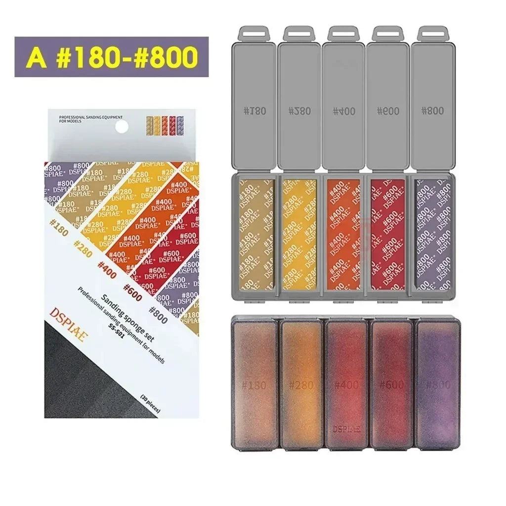DSPIAE Sponge Sandpaper SS-S01 SS-S02 For Gundam Model Making Sanding Tool #180~#2500 Sanding Equipment For Modeler DIY Hobby