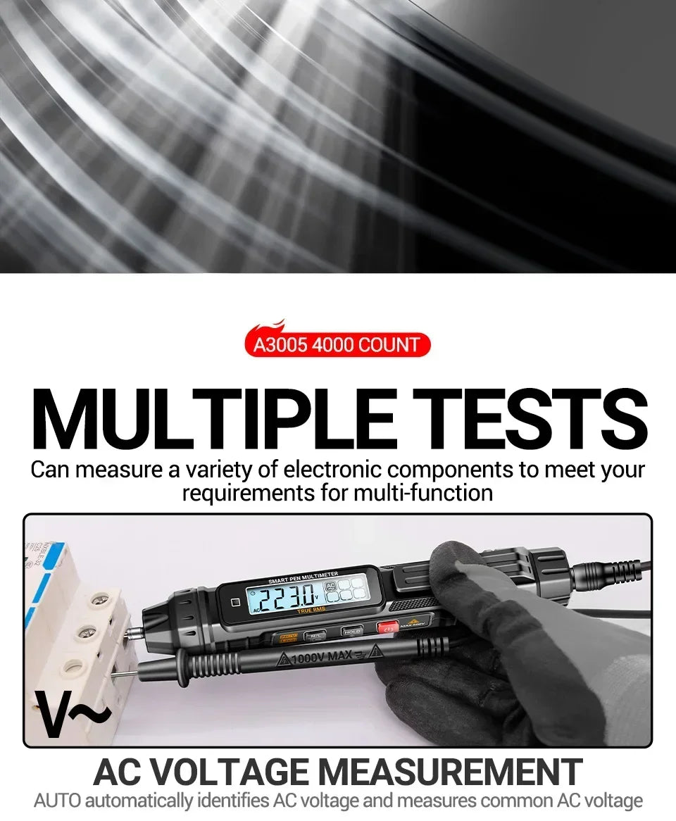A3005+B20 Digital Multimeter Professional Insulated Voltage Test Pen Non-Contact AC/DC VoltageTester Double Head Screwdriver
