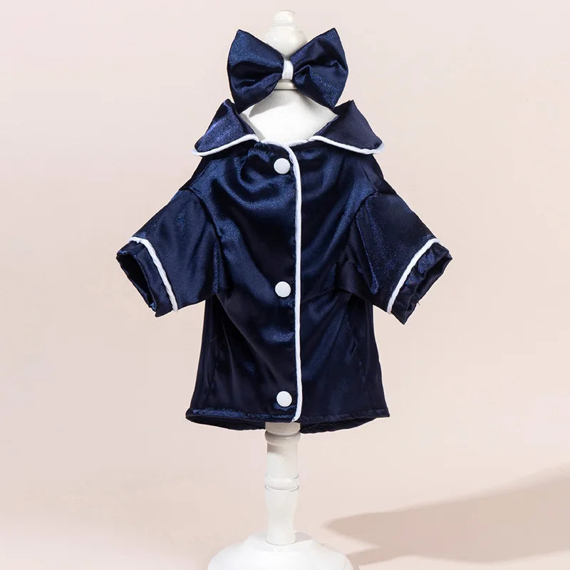 Satin Dog Pajama Set with Bow Headband - Small Dogs & Cats – photo 9