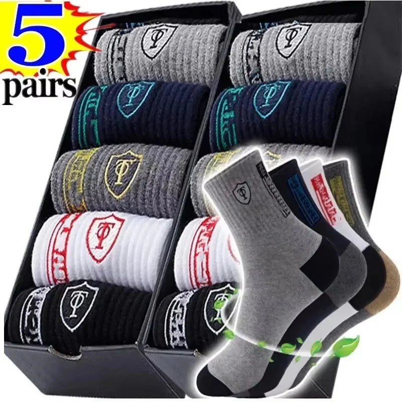 Men's Cotton Blend Crew Socks, 5 or 10 Pairs