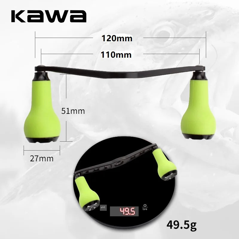 Kawa 1pc Fishing Reel Handle With TPE Knob For D/S/ABaitcasting Reel Hole Size 8*5/7*4mm Length 120mm Fishing DIY Reel Accessory