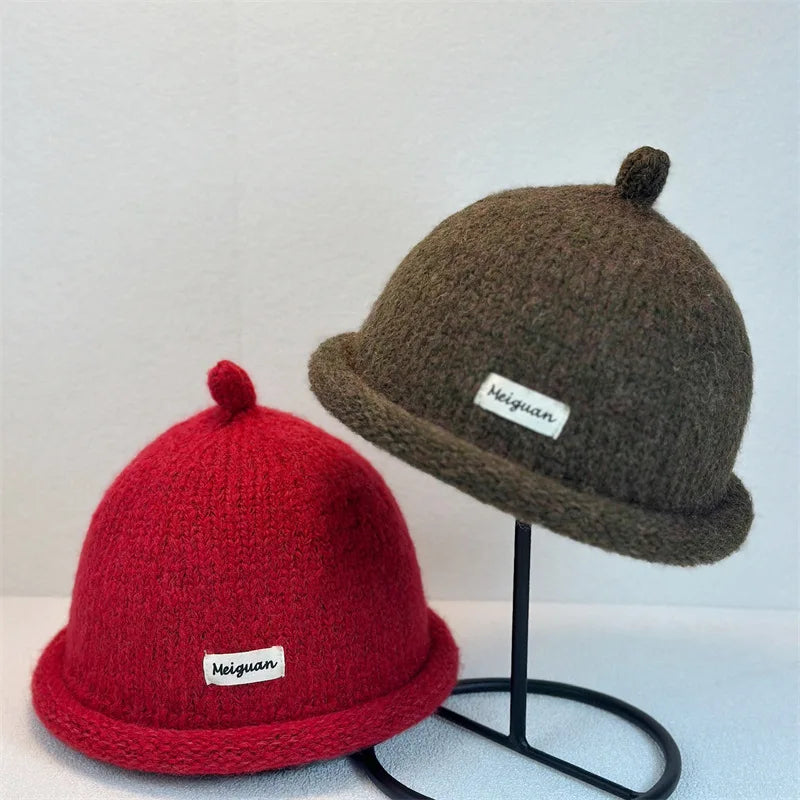 Women's Turned-Up Brim Knit Beanie - Minimalist Winter Hat - photo 3
