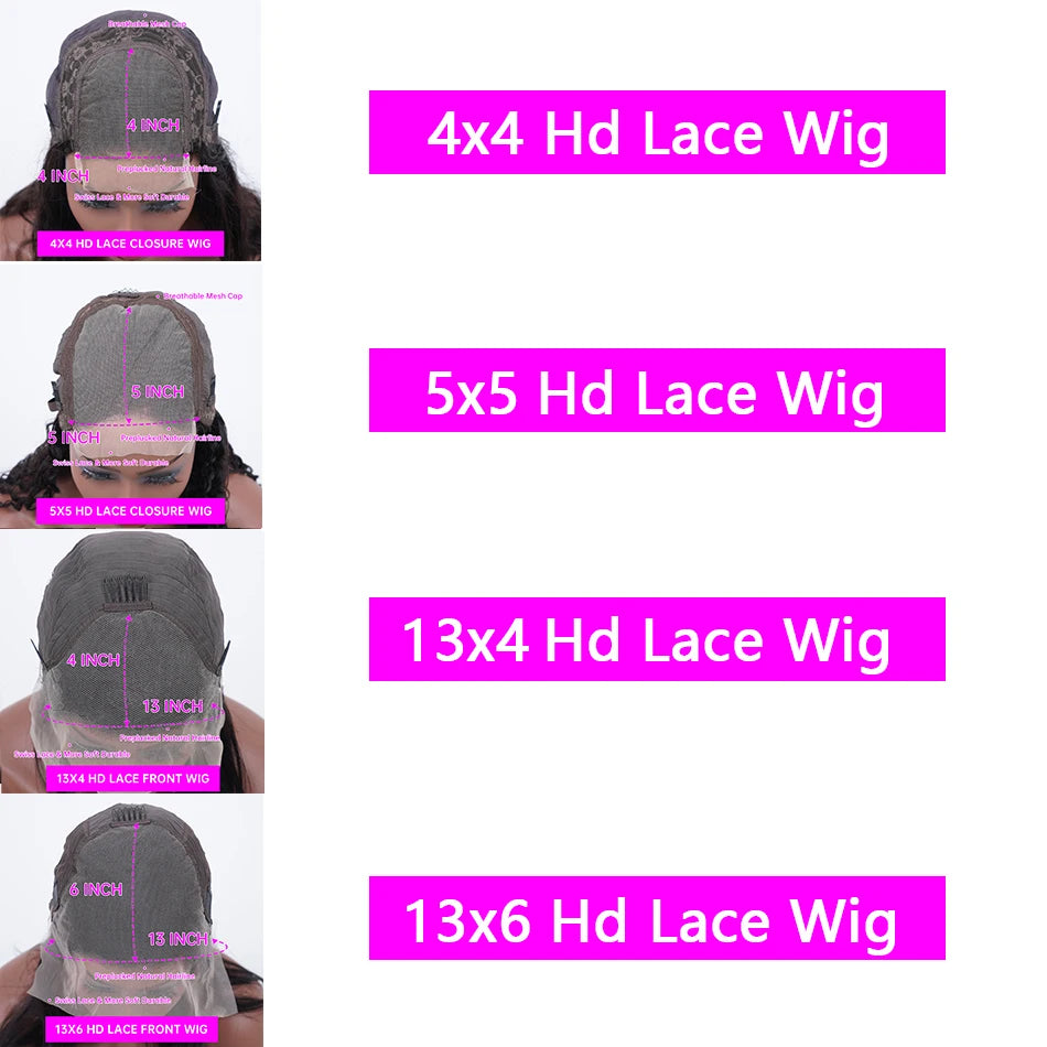 Deep Wave 13x4 / 13x6 HD Lace Front Human Hair Wig — Chocolate Brown (up to 40")