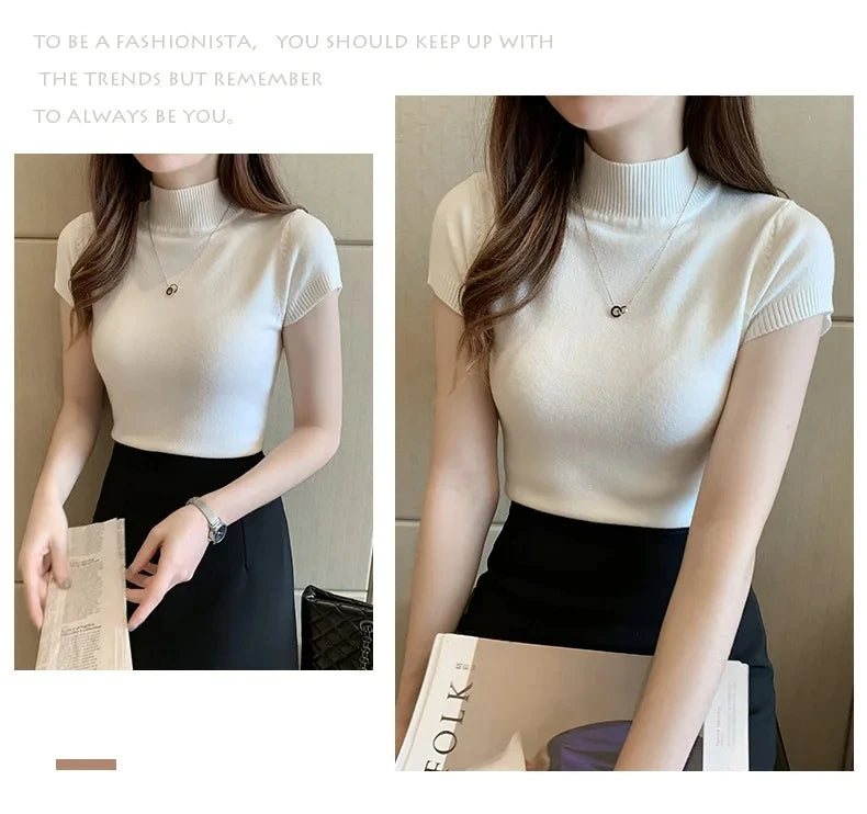 Women's half-high neck knit top — view 9 of 20
