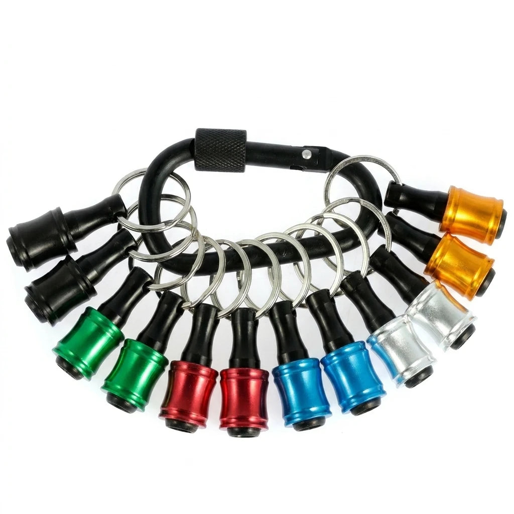 12pcs Screwdriver Bits Holder 1/4 Inch Hex Shank Aluminum Alloy Lightweight Quick-Change Extension Bar Upgrade Push to Unlock