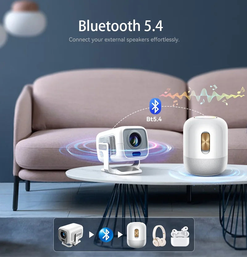 DITONG X3Plus Smart Projector – Native 1080P 4K Support, Android 11, WiFi 6, Auto-Focus, 600 ANSI Lumens | Home Theater