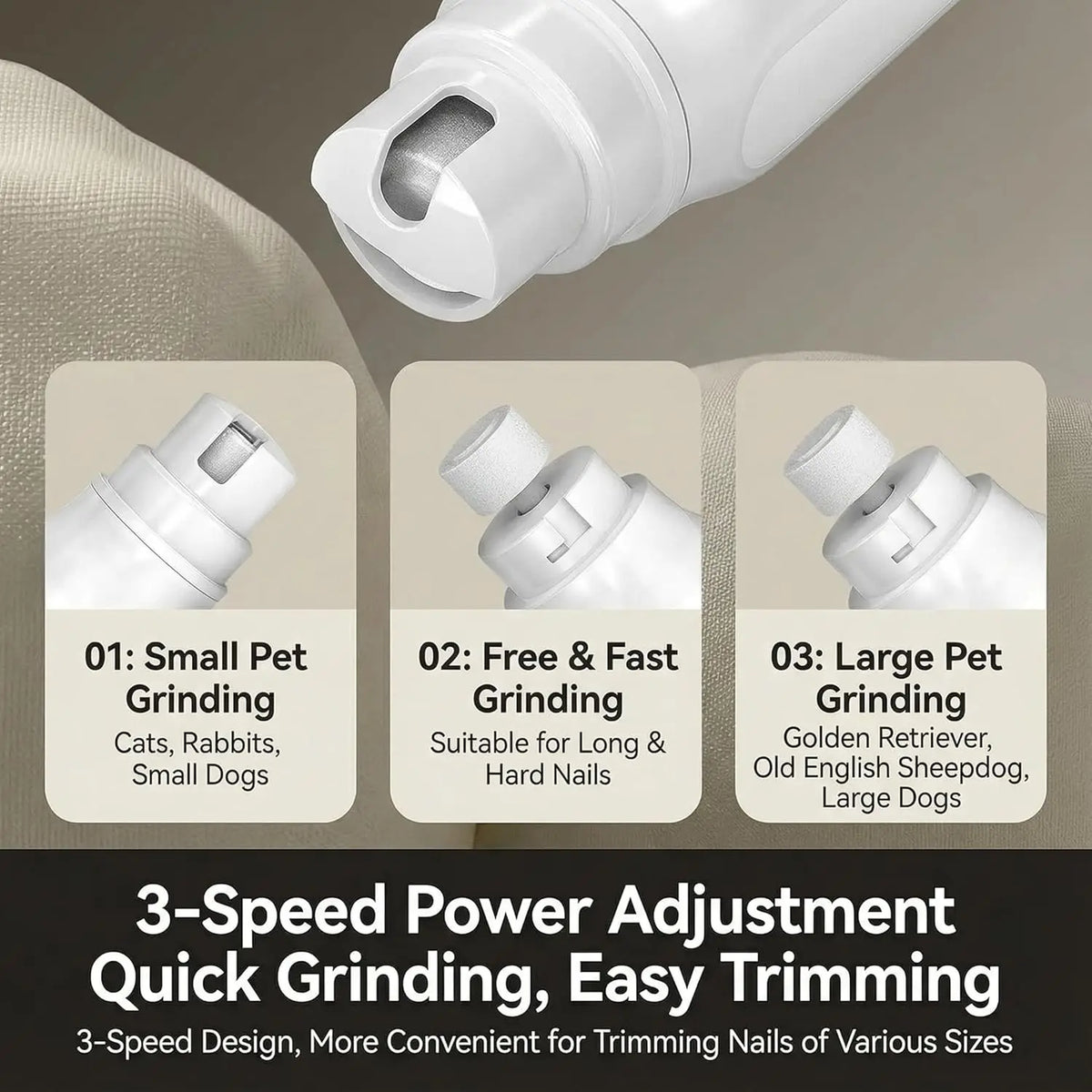 3-Speed Low-Vibration Nail Grinder with Digital Display – photo 6