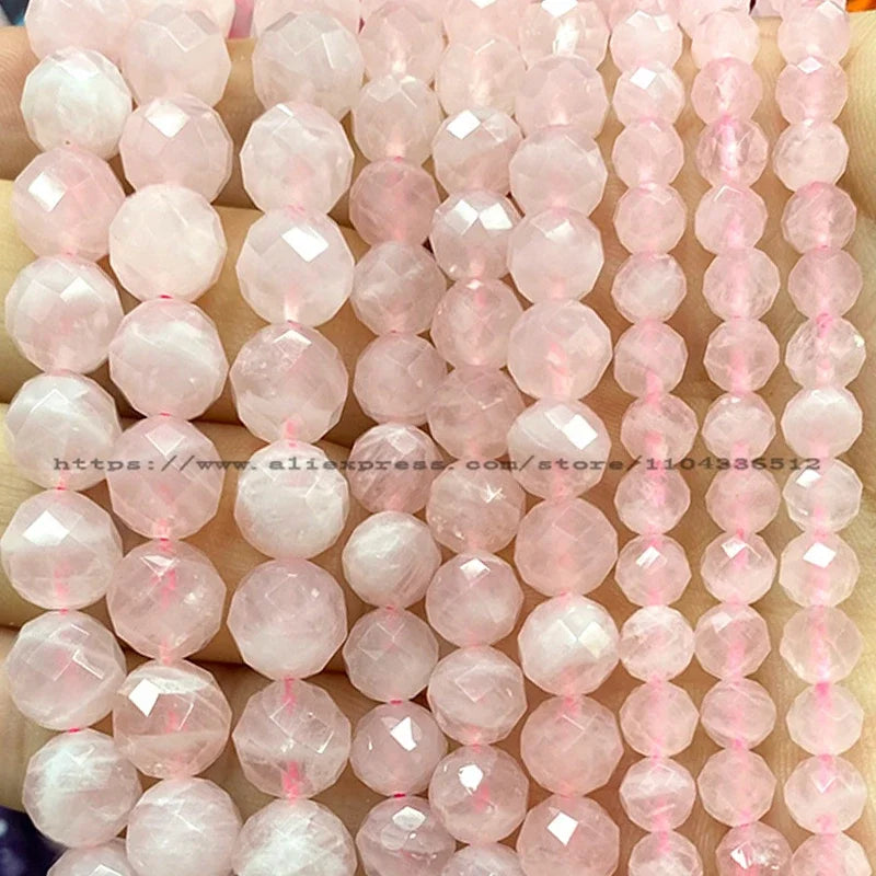 Natural Gem Stone Faceted Round Red Garnet Loose Spacer Beads for Jewelry Making Diy Earrings Bracelets Charms Accessories