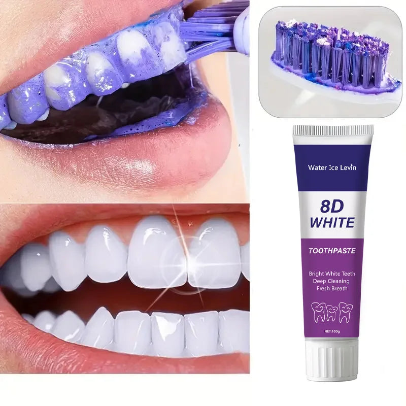 8D Snow Toothpaste, Deep Cleansing, Contains Natural Plant Extracts, Freshens Breath, Formula That Enhances Confidence, Suitable for Adults and Teenagers, Enhances Confidence with Its Teeth Care