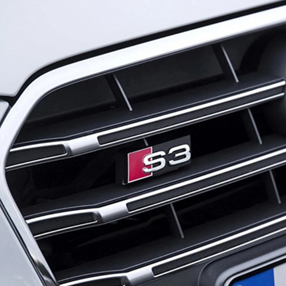 1pc ABS Car Styling Grill Front Hood Badge Grille Emblem Buckle Decoration For Audi S3 S4 S5 S6 S7 Logo Sticker Auto Accessories