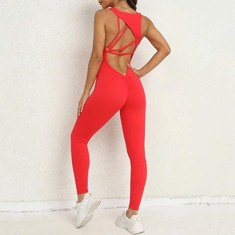 Cloud Rise Open-Back Yoga Jumpsuit — One-Piece Workout Romper