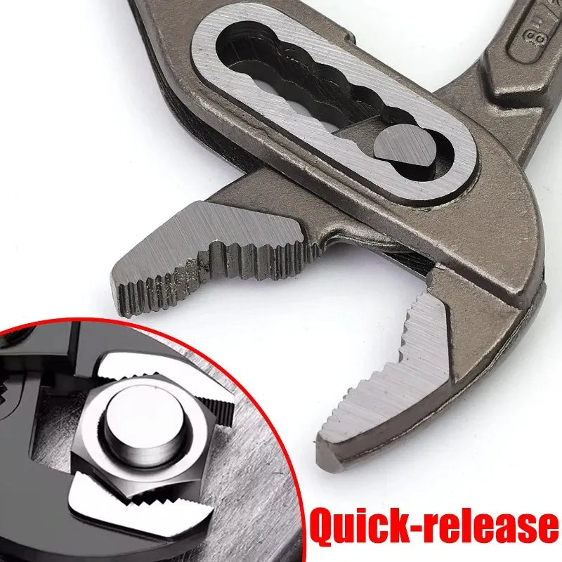 8Inch Multi-functi Water Pump Pliers Quick-Release Plumbing Pliers Pipe Wrench Adjustable Water Pipe Clamp Pliers Manual Tools