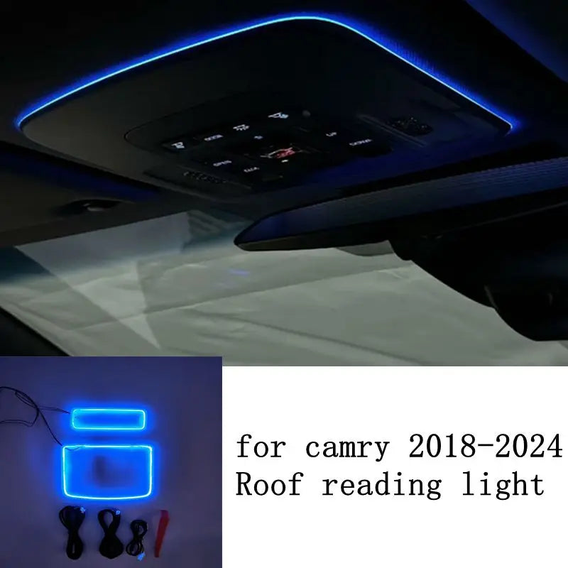 Car LED Roof reading light Interior Decorative Lamp Atmosphere Ambient Light Ice Blue For Toyota Camry 2018-2023