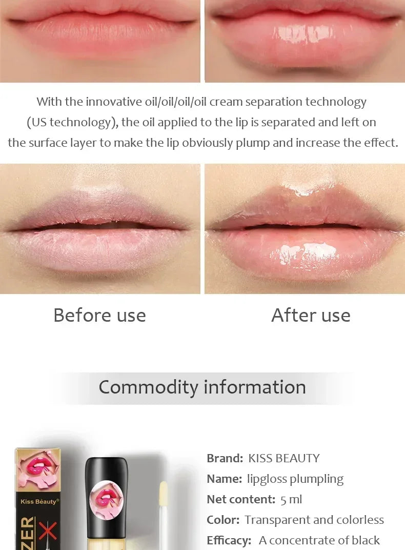 Long Lasting Lip Plumper Oil Serum Instant Volumising Essence Oil Moisturize Repair Lip Fine Lines Increases Elasticity Sexy Lip