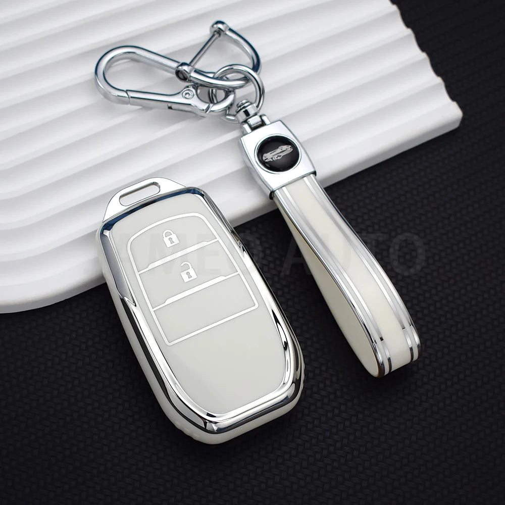 Anti-Scratch TPU Car Key Case For Toyota Yaris Cross Hilux Innova Fortuner Camry Land Cruiser 200 300 Prado Crown TLK 200 Cover