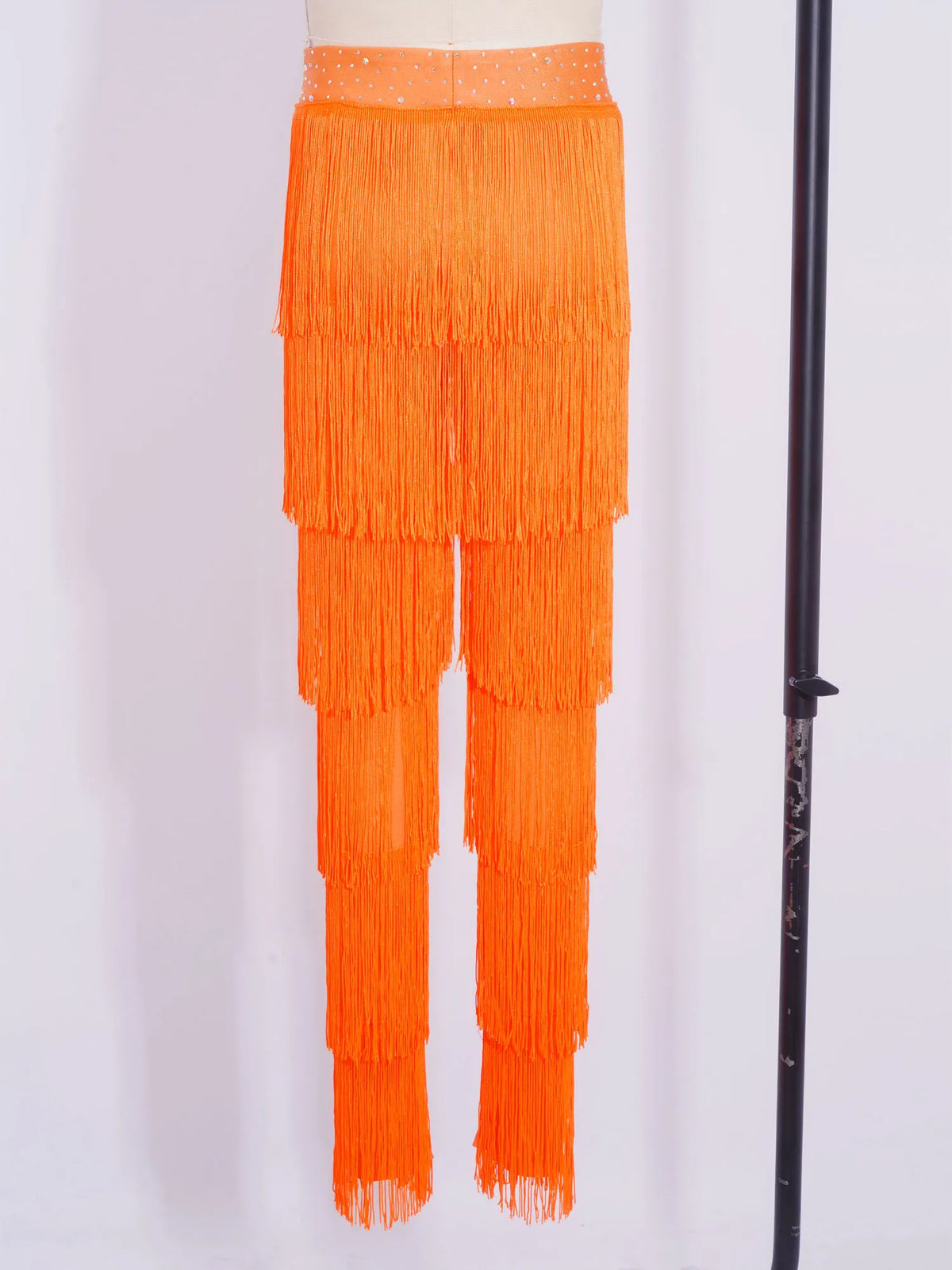 Girls tiered fringe Latin dance set with pants