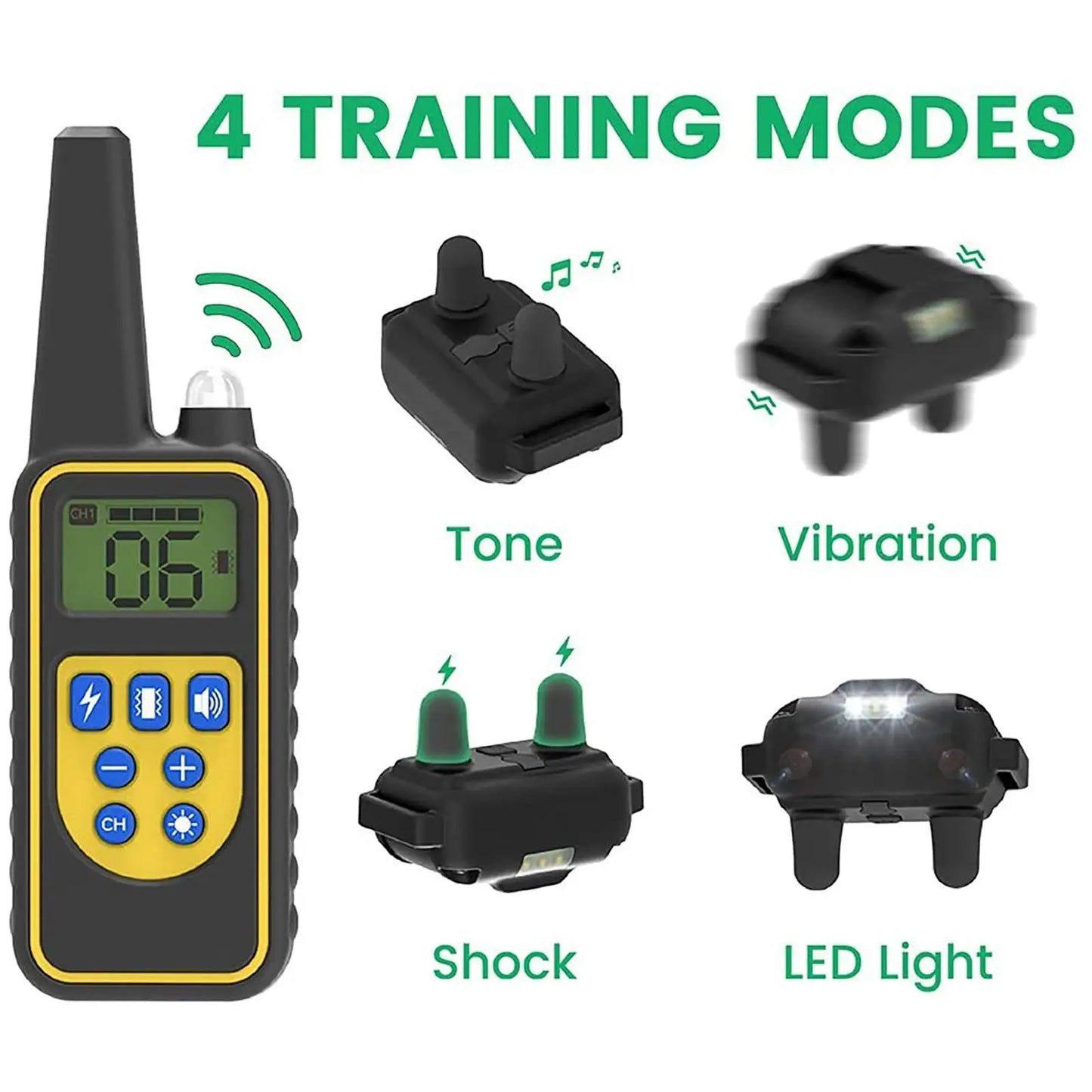 Electric Waterproof Dog Training Collar – Rechargeable Remote Anti-Bark Device | For 1, 2 or 3 Dogs