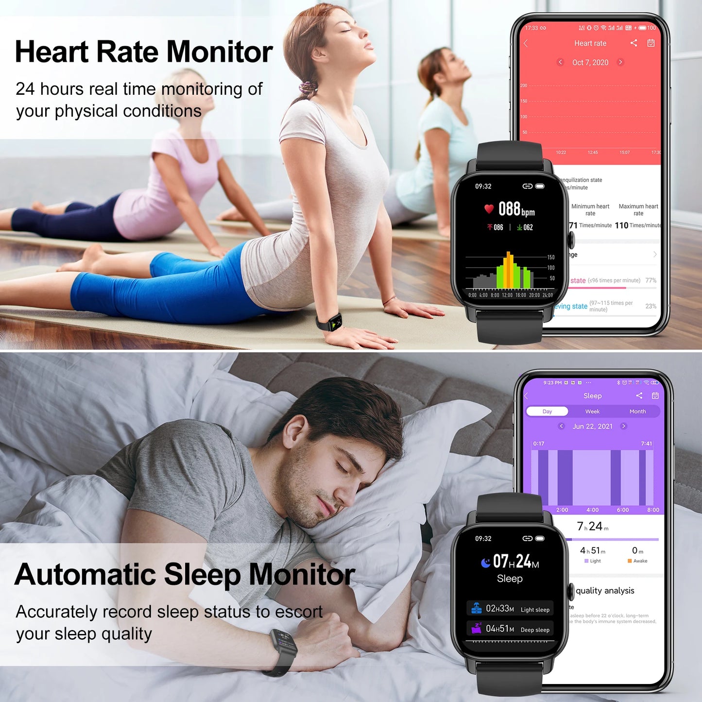 Jxrev 1.85" Ultra Thin Smartwatch with Bluetooth Calling & GPS – IP68 Waterproof | 110+ Sport Modes, Heart Rate, Sleep & Calorie Tracker for Android & iOS