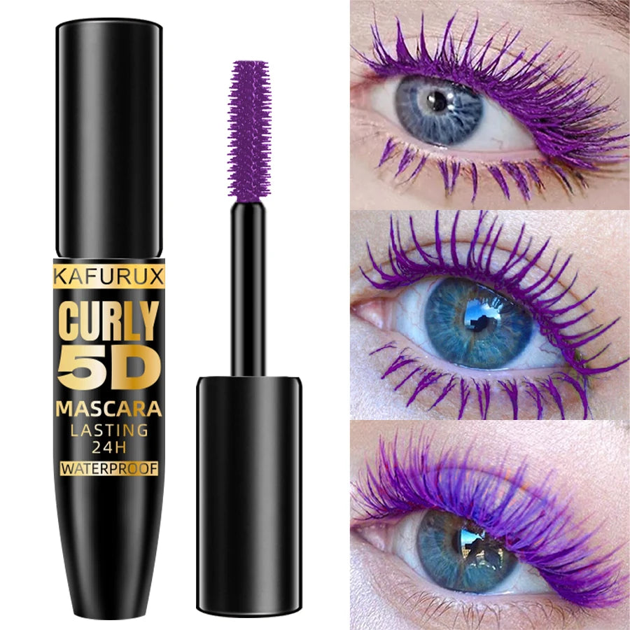 9 Colors 5D Mascara Blue White Green Black Thick Curl Waterproof Natural Lenthen Eyelash Korean Makeup Gifts for Women Beauty